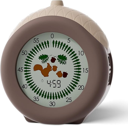Digital Visual Timer for Kids with Protective Case, Hazelnut Theme 299 Minute Cute Squirrel Timer for Classroom Office Kitchen, Time Management Tools for ADHD Children