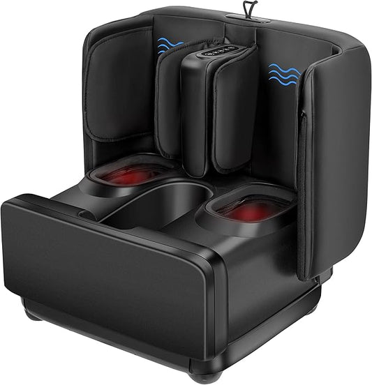 COMFIER 2 in 1 Foot Massager Machine,Shiatsu Foot and Calf Massager with Heat,Kneading,Vibration,Compression Massagers for Feet,Ankle,Leg,Tired Muscles & Plantar Fasciitis,Gift for Men Women