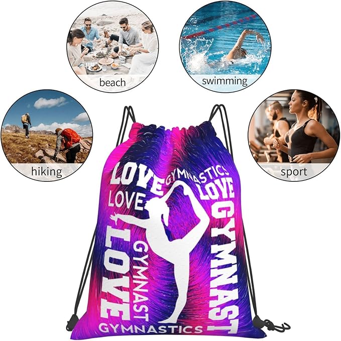 Gymnastics Drawstring Backpack Gym String Bag Drawstring Sackpack Sport For Womens Mens
