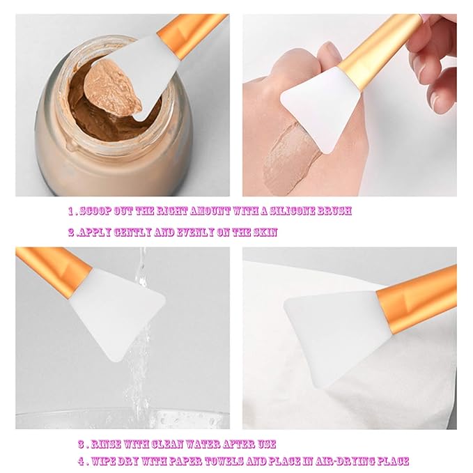 Silicone Face Mask Brush, Mask Beauty Tool, Soft Silicone Facial Mud Mask Applicator Brush 12 Pcs.