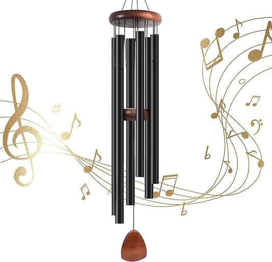 45 Inch Wind Chimes for Outside. Deep Tone Large Wind Chimes with 6 Aluminum Tubes Courtyard Decoration. Windchimes Outdoor Create an Enjoyable Atmosphere & Give Mom a Gift