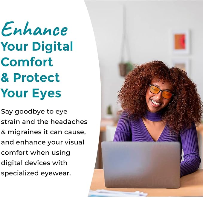 100% Blue Light Blocking Glasses - Women + Men - Better Sleep - Anti Eye Strain Protection - Computer Screens Gaming