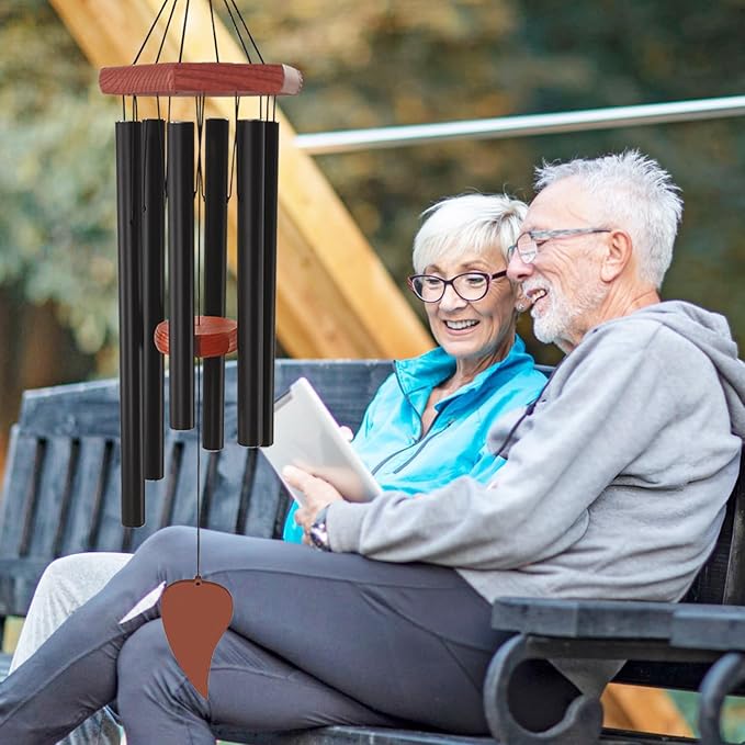 Wind Chimes for Outside, Memorial Wind Chimes with 6 Long Metal Tubes, Sympathy Wind Chime with Sound, Perfect for Garden, Patio and Yard