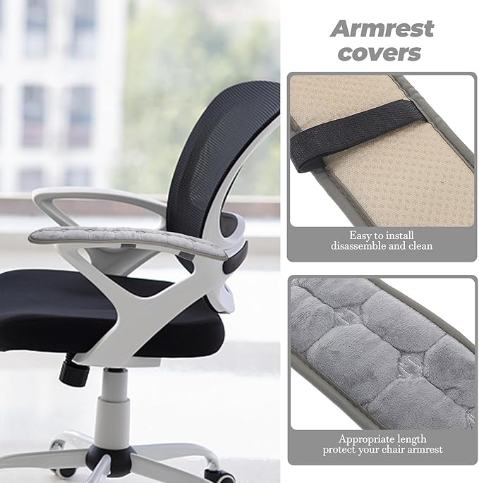 Garneck Chair Arm Covers - Office Chair Armrest Pad - Gaming Armrest Cushion Pillow Cover Support for Elbow Forearms Office s Stretchable Hand
