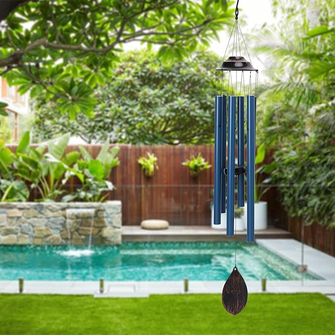 MUMTOP Wind Chimes for Outside - Deep Tone Memorial Sympathy Wind Chimes Outdoor, 38.5 Inch Windchimes Clearance for Garden, Patio,Yard Decor Gift (Blue)