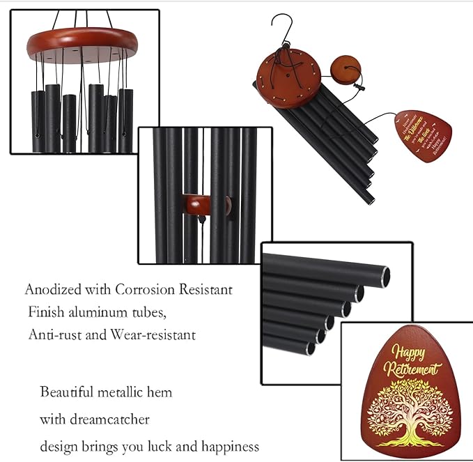 Retirement Gift for Woman Men, 32" Wind Chimes Retirement Gifts, Happy Retirement Gifts for Coworker Colleague Boss Teachers Nurses Friends, Going Away Gifts Retirement Decorations