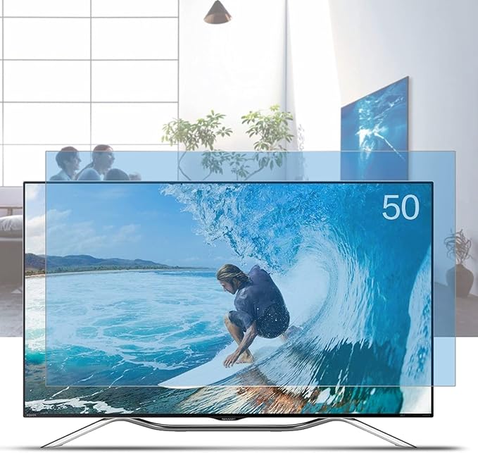 Privacy screen monitor Clear image, screen protector, Easy to assemble Prevent myopia, Suitable for LCD, LED, 4K OLED&QLED (Color : HD Version, Size : 50 inch 1095X616mm)