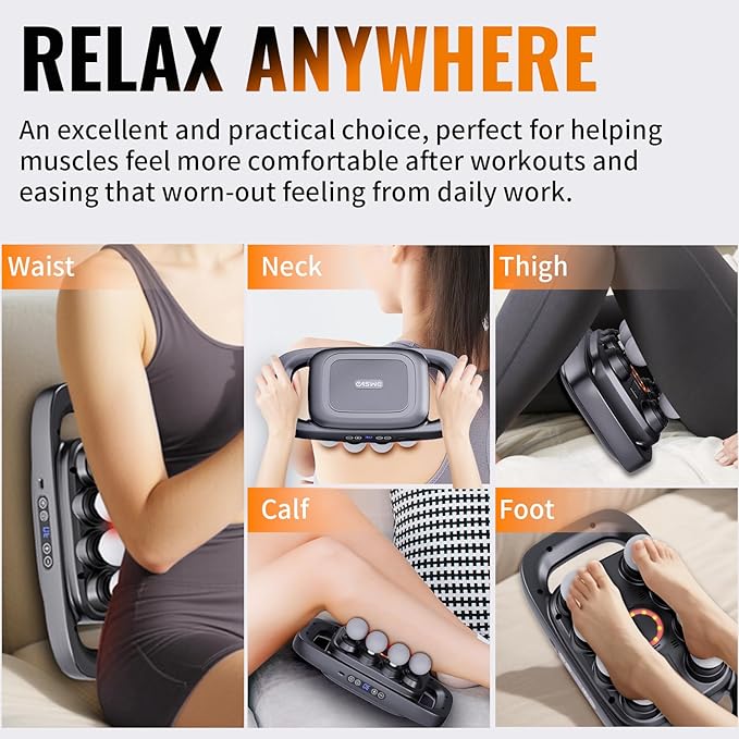8-Head Massage Gun, Electric Deep Tissue Body Massager, Professional Muscle Massager Tool for Easing Shoulder, Back, Neck, Legs Tension, 30 Adjustable Speeds, Massage Gifts for Women, Men (8-Head)