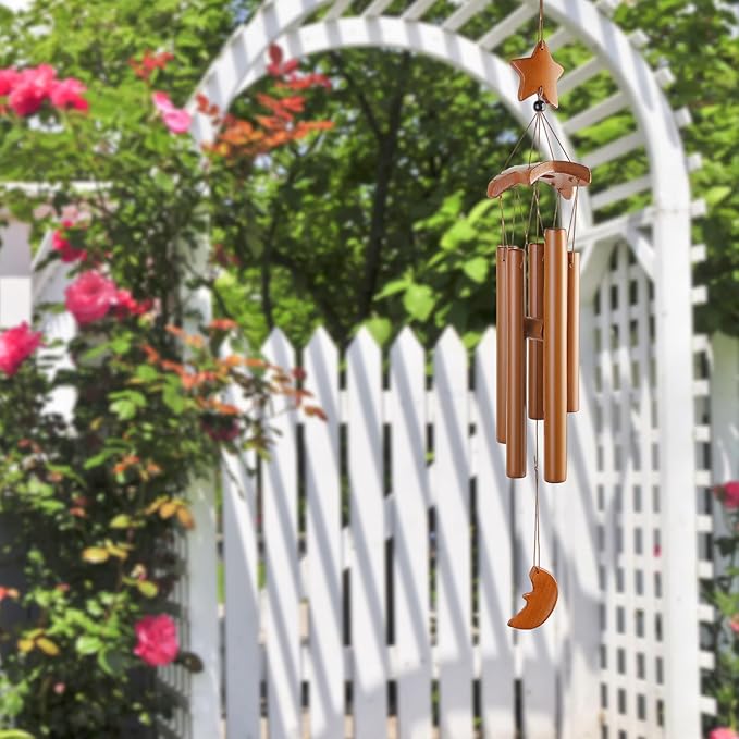 Bamboo Wind Chimes Outdoor,Wooden Wind Chimes for Outside with Amazing Deep Tone, Garden Windchime for Relaxation, Grace.Home Décor for Patio, Garden or Indoor