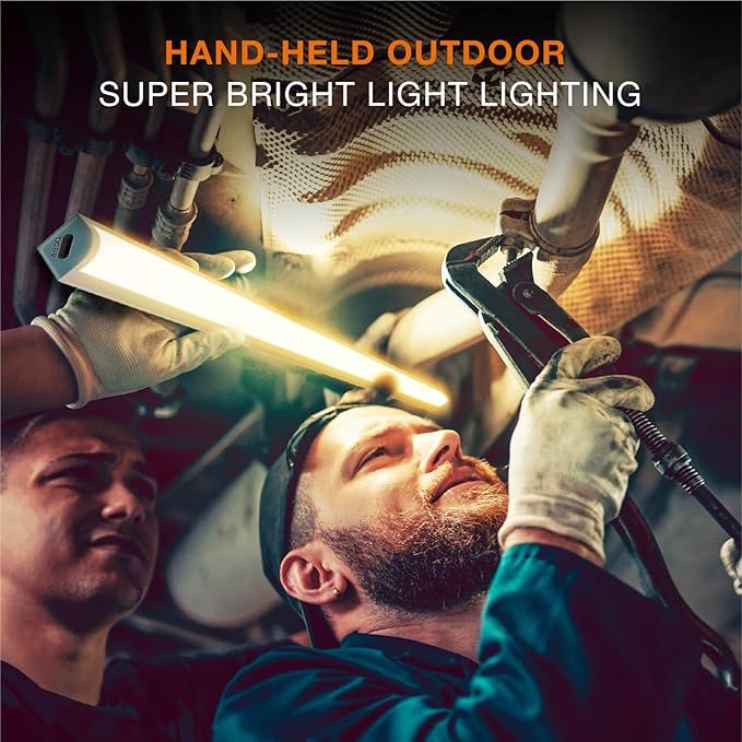 Under Cabinet Lights Remote Control,2 Pack Magnetic Dimmable Closet Lights,USB Rechargeable Wireless LED Shop Light,Ceiling Under Counter Lights for Kitchen, White, 60CM