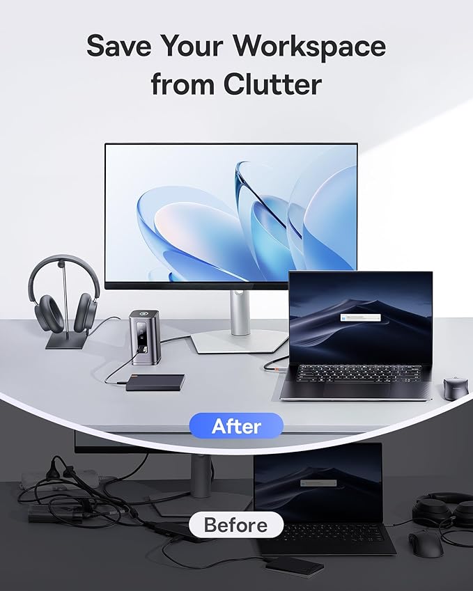 Baseus Laptop Docking Station, 11 in 1 Triple 4K Display HDMI/DP, 10Gbps USB A/C Fast Data, PD 100W, Ethernet, Audio, USB C Docking Station for Windows/Dell/HP/Lenovo/Asus/Acer/Mac (Include Charger)