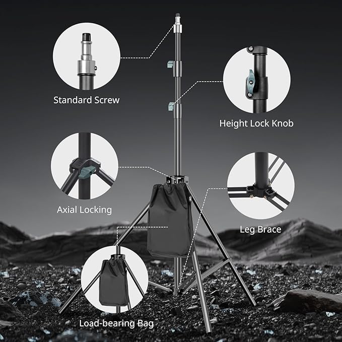 Aureday 22" Big Ring Light with 72" Sturdy Tripod Stand and Sandbag, 65W Large Studio Ringlight with Remote & Phone Holders for Photography/TikTok/YouTube/Tattoo/Barber/Video Recording
