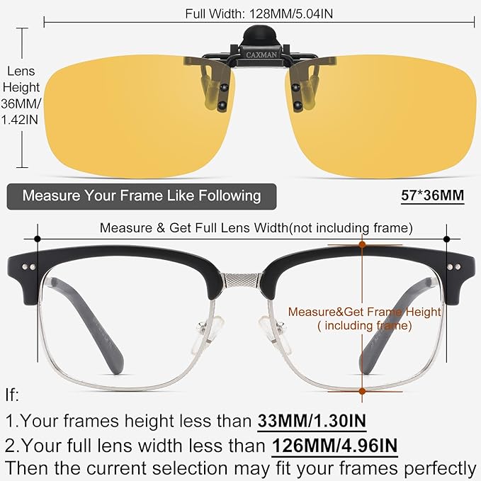 Polarized Clip-on Flip Up Metal Clip Rimless Sunglasses for Prescription Glasses