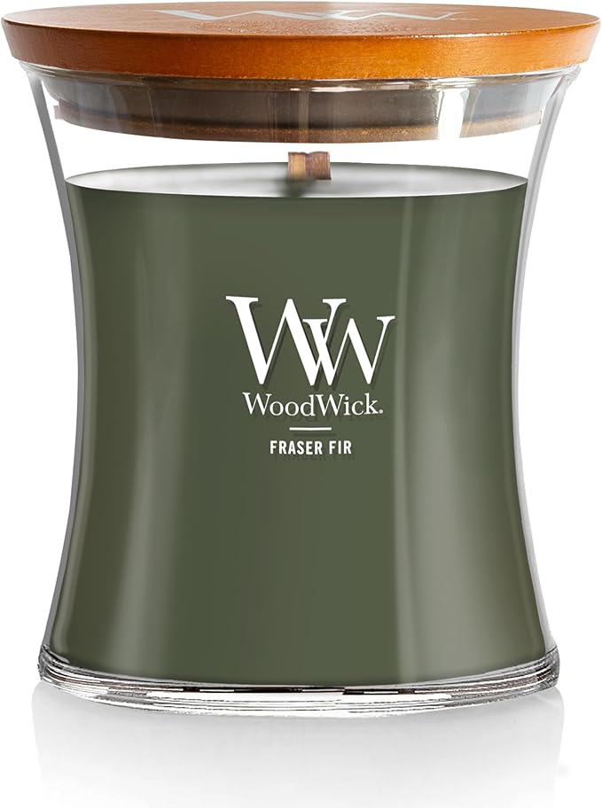 WoodWick Fraser Fir Medium Hourglass Candle,10 Oz