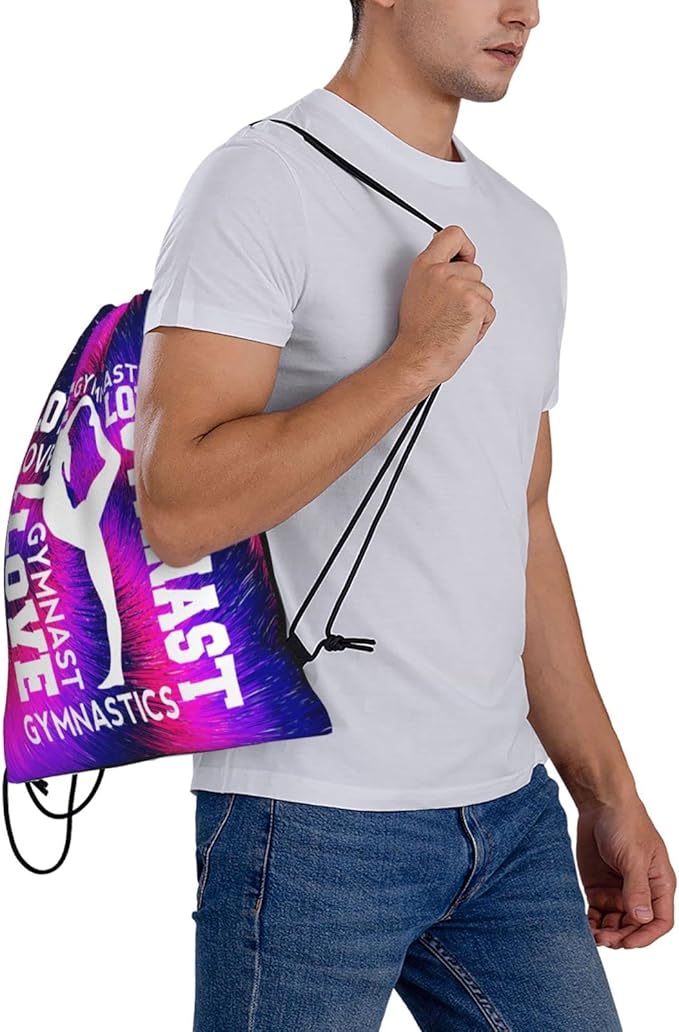 Gymnastics Drawstring Backpack Gym String Bag Drawstring Sackpack Sport For Womens Mens