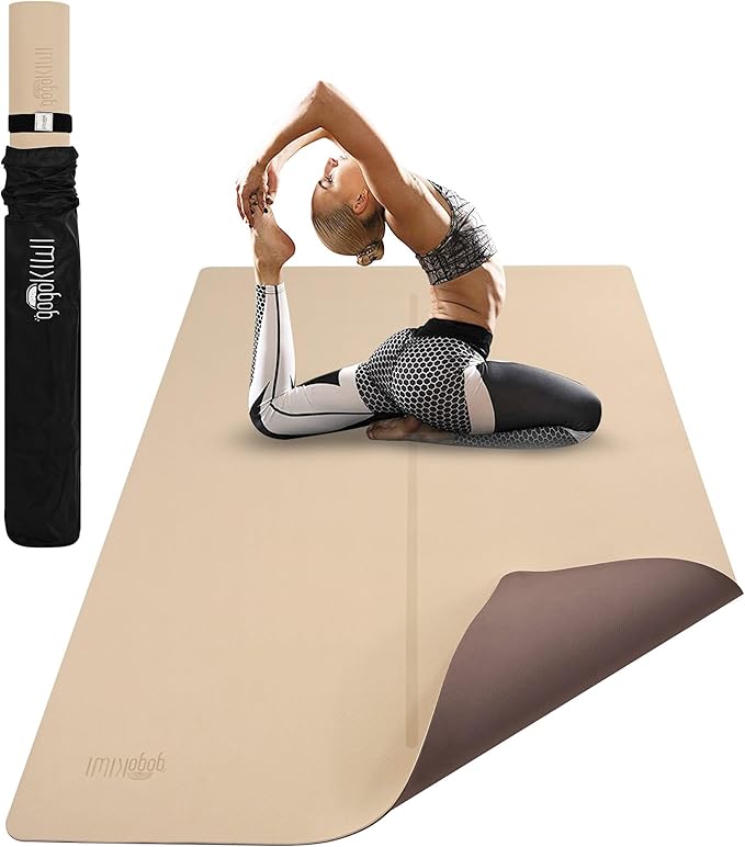 Large Yoga Mat (6'x4') – 1/4" & 1/2" Thick Exercise Mats for Home Workout, Extra Wide Workout Mats for Home Gym, Yoga, Pilates, Stretching, Floor & More