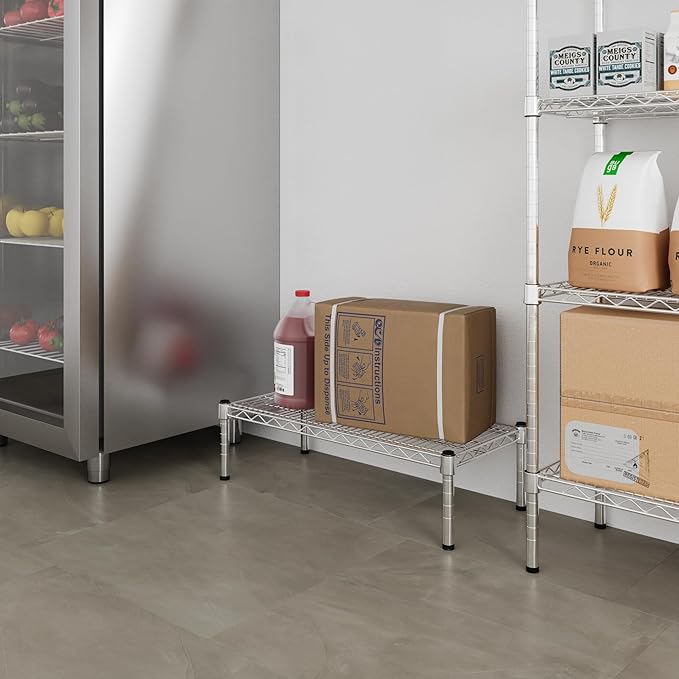 14" Deep x 30" Wide x 8" Height 1-Tier Wire Shelving Kit | NSF Commercial Storage Rack Unit