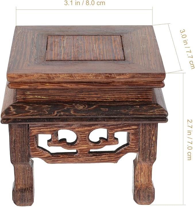 YARNOW Base Flower Pots for Indoor Plants Woodsy Decor Botanical Decor Fish Bowl Wooden Base Small Stool for Plant Wooden Flower Pot Brown Flowerpot Stand Platform Flowerpots Base