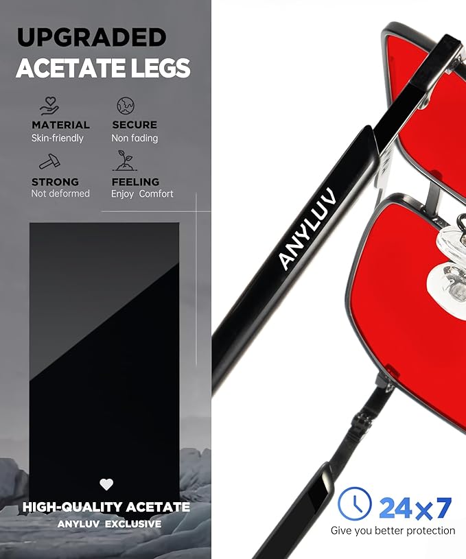 ANYLUV Blue Green Light Blocking Glasses for Men Women Blue Light Glasses Sleep Enhancement Glasses for Eyes Protection