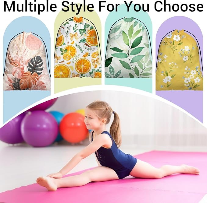 Orange Fruit Gymnastics Grip Bags Adjustable Gym Storage Pouch for Gymnasts Dancer Holding