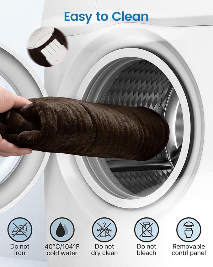 RENPHO Large Full Body Heating Pad, Christmas Gifts for Men Women, Electric Heat Pad for Neck and Shoulders and Back Pain Relief, Hsa Store Eligible Items, FSA Eligible, ETL Certified, 24"x37", Brown