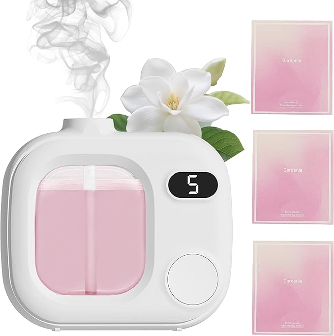 Waterless Essential Oil Aromatherapy Diffuser Mini Led Wireless Smart Aroma 360 Small Difusor Cordless for Home Large Rooms Scent Bathroom Hotel Collection Office Car Fragrance Air Scent Humidifier