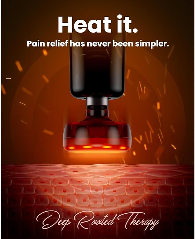 BOB AND BRAD Q2 Plus Mini Massage Gun with Heat, Pocket-Sized Heated Deep Tissue Massager Gun, Portable Percussion Muscle Massager Gun, Ultra Small & Quiet Muscle Massage Gun