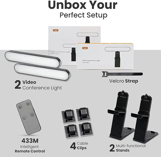 Monitor Light Bar for Computer & Laptop – Remote&Touch Control, Streaming Video Light, Adjustable Key Light for Desk & Zoom Meetings, Screen Lamp with Remote Control, USB Powered Computer Light