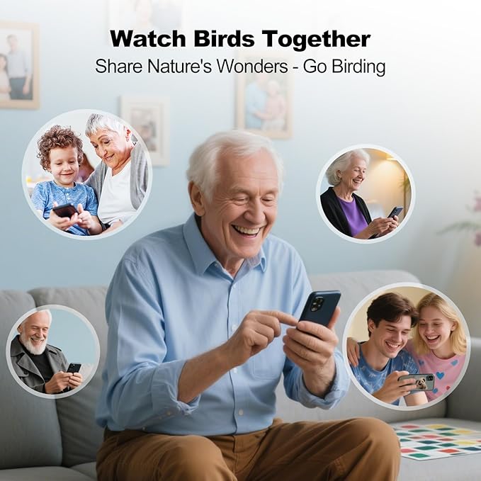 Bird Feeder with Camera,AI Identify Birds Species,FHD WiFi Outdoor Smart Bird Feeder Camera with Solar Powered,Real-Time Notice,Auto Record,IP65 Weatherproof Birds House with Cam,Ideal Gift for Family