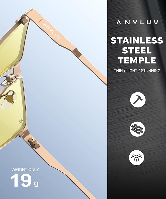 ANYLUV Blue Light Glasses for Men/Women, Lightweight Blue Light Blocking Glasses, Anti-Eye Strain Computer Glasses for Gaming