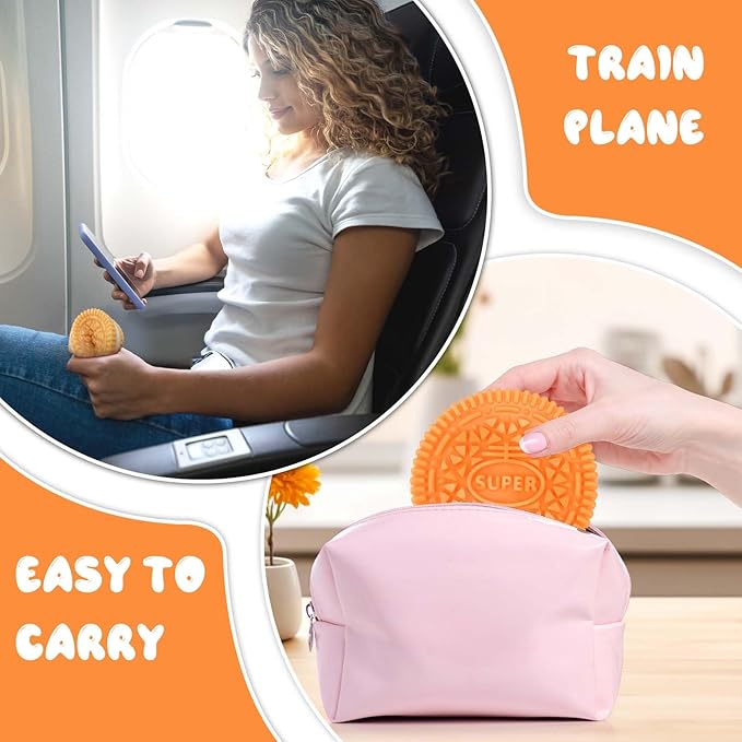 Sticky Cookie Squishies Fidget Toys Adults, Squeeze Toys Sensory Toys for Kids with Autism, Stress Balls for Adults Fidgets Birthday Gifts Party Favors for Kids(2 Pack Golden Brown)