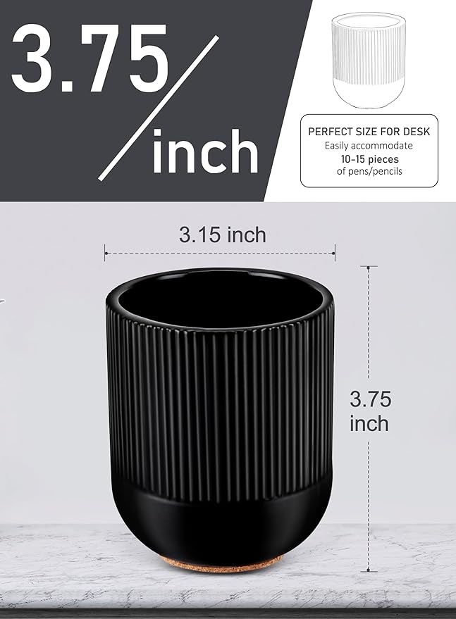Pen Holder for Desk Aesthetic Ceramic Pencil Holder Cute Desk Accessories for Desk Organizer Modern Pen Cup for Your Office Decor