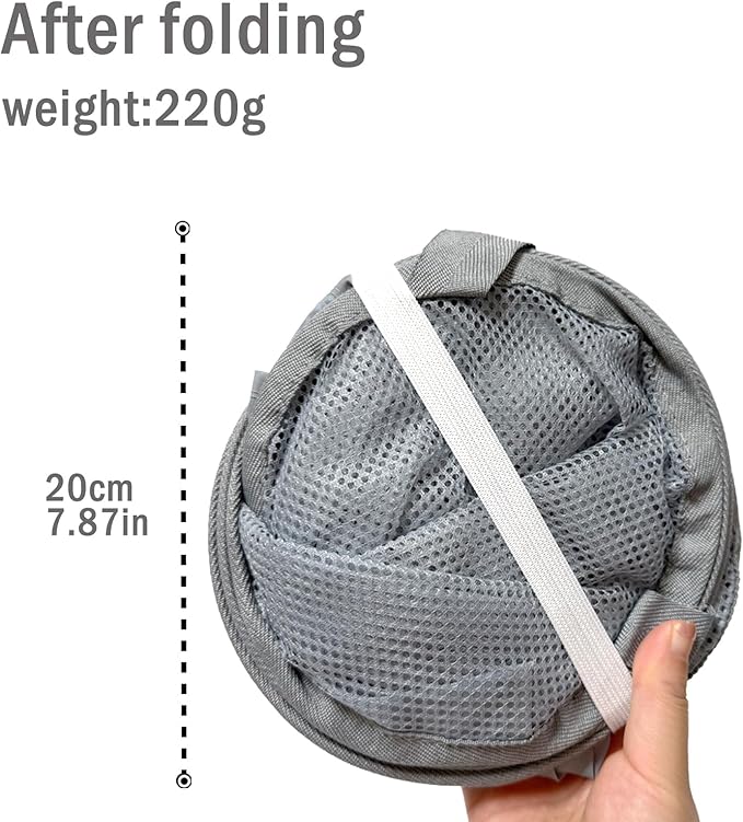 Collapsible Pop-Up Mesh Laundry Hamper Basket, 90L Large Square with Wide Opening, Sturdy Handles & Side Pocket, Foldable, Breathable, Space-Saving for Laundry, Storage, Camping, Travel (Gray)