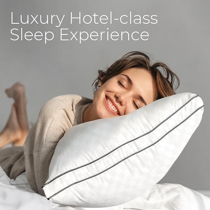 Sweetnight King Size Pillows Set of 2, Bed Hotel Pillows, Almohadas para Dormir, Side Back Stomach Sleeper, Relief Neck, Head, Shoulder