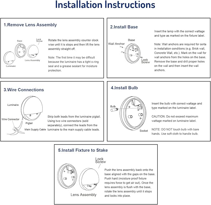 2W LED Deck Lighting Low Voltage Deck Lights Landscape Lighting Landscape Lights Outdoor Replaceable G4 LED Bulb 3000K Aluminum housing for Step,Pathway,Walkway,Yard Black, Pack of 10