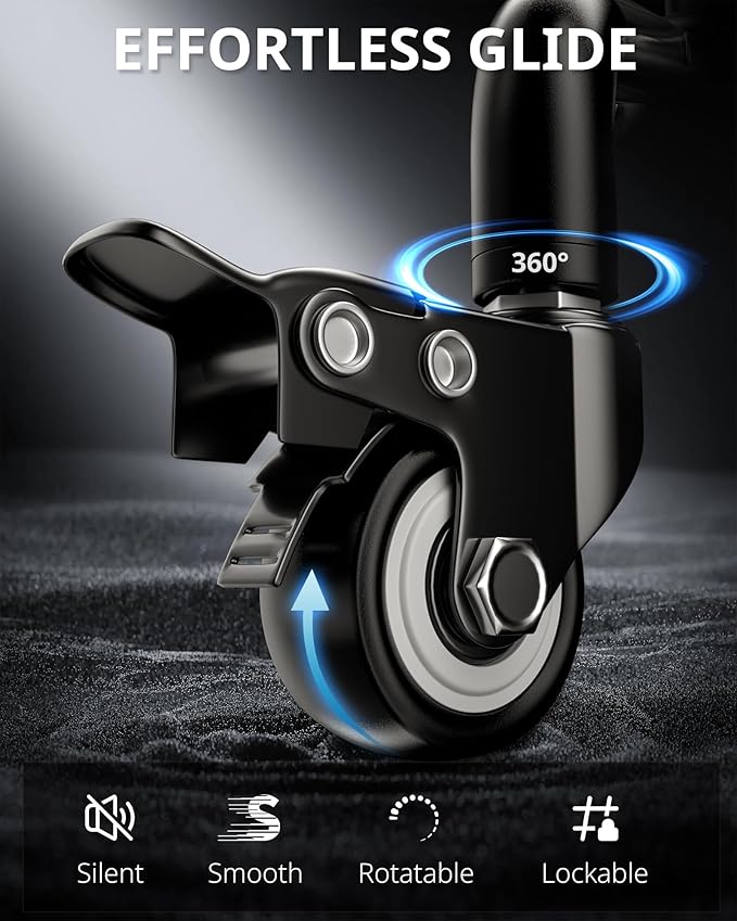 UBeesize Pro LED Ring Light Tripod with Phone Holder & Casters, Adjustable Overhead Phone/Camera Mount for iPhone, Video Recording, Live Streaming, Cooking (Mobile Stand with Light & Tripod)