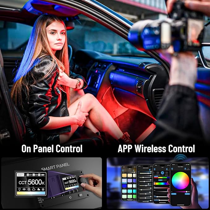 Mettlelite SPL420C RGB LED Video Light with APP Control, 360° Full Color RGB Panel Light, 2800K-8000K, CRI/TLCI 97+, 10 Scenes, Professional Photography Studio Lighting for YouTube/Stream/Photo/Video