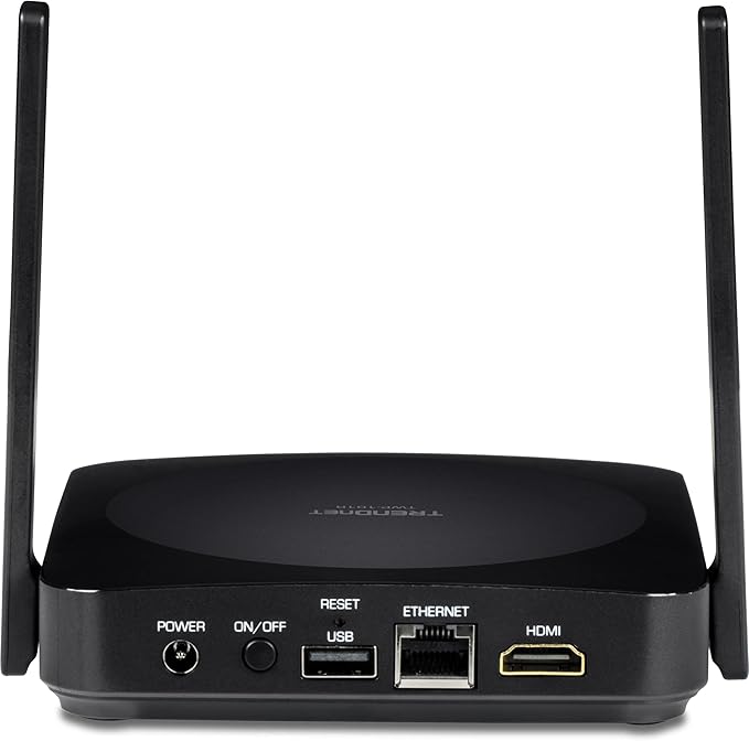 TRENDnet 4K Wireless Presenter Kit with Audio Support, TWP-100R1K, 5.1 Audio Support Over HDMI, 4K Resolution, Compatible with Windows and Mac, Works with Android and iOS Devices, Black