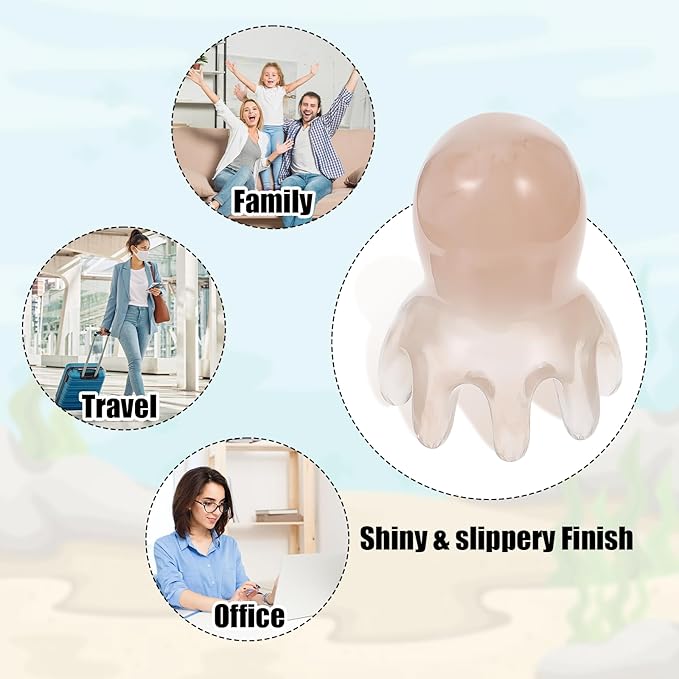 3PCS Octopus Head Massage Scalp, Resin Octopus Scalp Massage Tool, Portable 8-Legged Acupressure Manual Deep Massage Comb for Head and Body Relaxation and Hair Growth