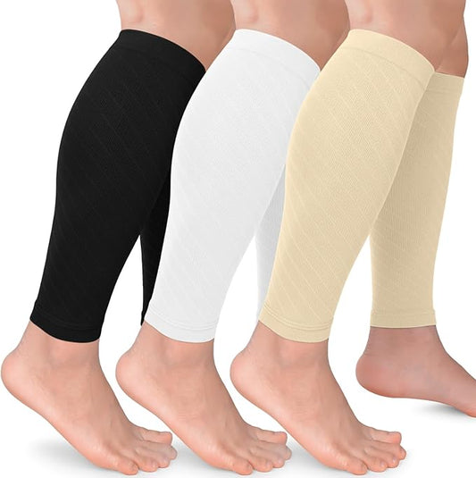 3 Pairs Calf Compression Sleeves for Women Men, Leg Compression Sleeve Calf Brace for Support Running Shin Splints
