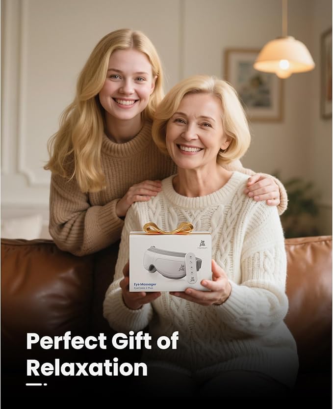 BOB AND BRAD Eye Massager, EyeOasis 2 Plus Eye Mask for Migraines with Remote, Heat, Compression, Smart Face Massager for Dry Eyes Relief, FSA Eligible/HSA Eligible Birthday Gifts for Women Men Mom