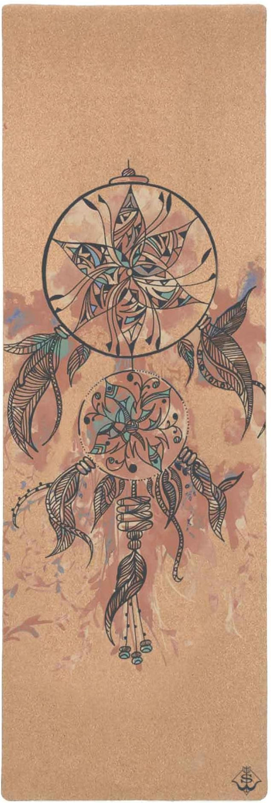 Shakti Warrior Cork Yoga Mat - Artist Designed, Premium Printed Eco-Friendly Non-Slip mat, Great for Regular & Hot Yoga, Pilates, Workouts 72 inch x 24 inch x 3mm Thick