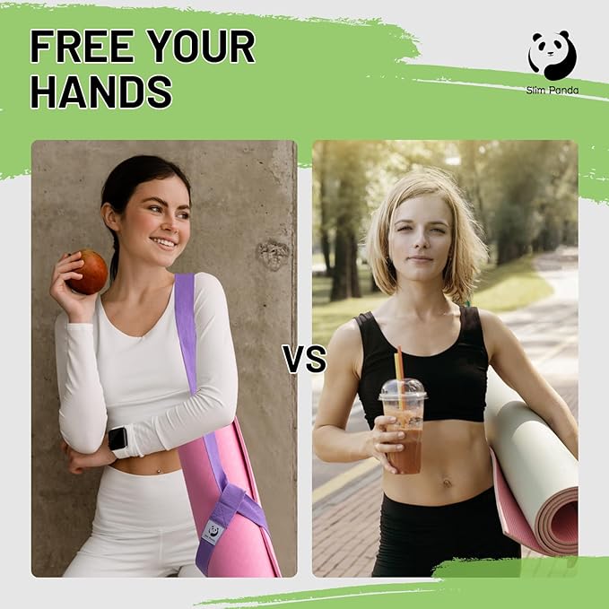 Slim Panda Yoga Mat Straps for Carrying, Adjustable Yoga Mat Carrier, Yoga Mat Sling(Yoga Mat Not Included)