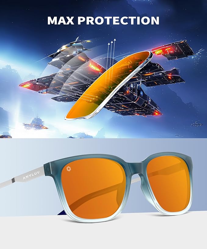 ANYLUV Blue Light Glasses for Men, Computer Gaming Glasses men, Stylish Anti Eyestrain Blue Light Blocking Glasses Men