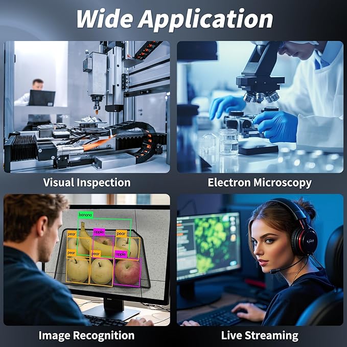 MOKOSE USB Camera 4K,USB3.0 Manual Focus Webcam with 5-12mm Varifocal Lens, IMX678 1/1.8" 8MP Sensor Support YUY2,Web Camera for Desktop Computer Laptop