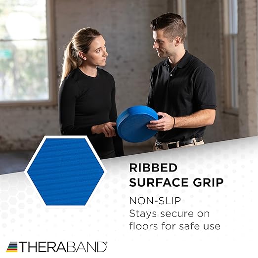 THERABAND Stability Trainer Pad, Intermediate Level, Soft, Blue Foam Balance Pad for Physical Therapy, Exercise Pad for Core Strength, Lightweight Non-Slip Balance Trainer, Portable Foam Pad for Home or Clinic Use