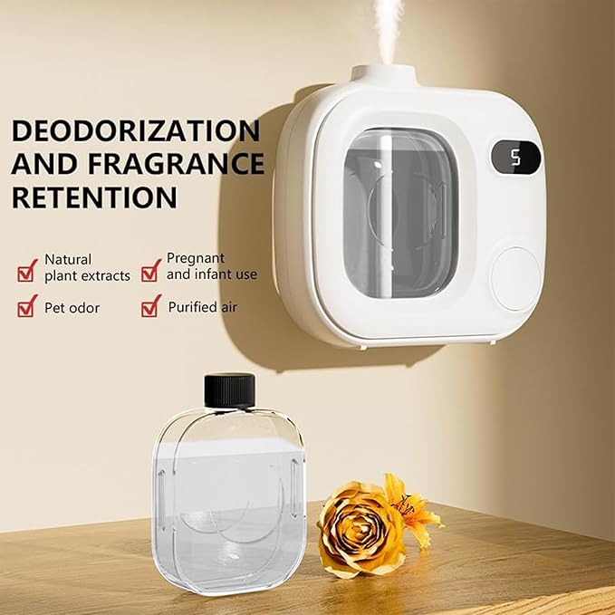 Smart Wireless Aromatherapy Diffuser Ultrasonic Essential Oil Diffuser for Home Large Rooms Bathroom Hotel Office Car - Cordless with 5 Mist Levels Waterless Difusor Aroma 360 Fragrance Machine