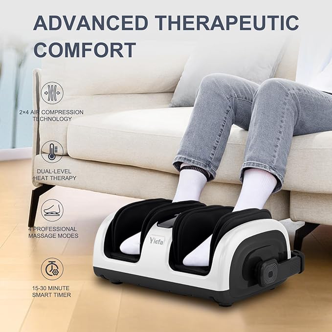 Shiatsu Foot Massager with Heat, Feet Massager for Neuropathy, Plantar Fasciitis and Pain Relief, Deep Kneading and Rolling Massage for Feet/Calf/Leg/Ankle,Gifts for Women Men
