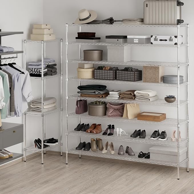 18" Deep x 72" Wide x 86" Height Wire Shelving Kit | 8-Tier | NSF Commercial Storage Rack Unit