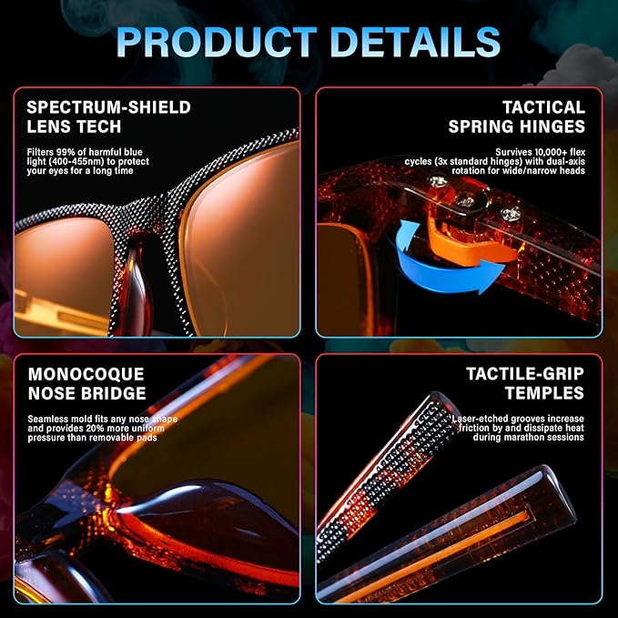 99% Blue Light Blocking Glasses Men Women Lightweight Frame Computer TV Gaming Eyeglasses Reduce Eyestrain